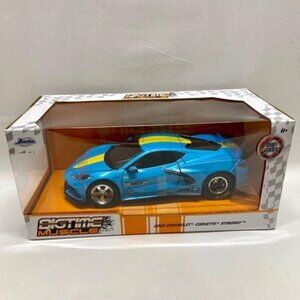 Jada 2022 Chevrolet C8 Corvette Stingray Drag Car 1/24 Light Blue Die-cast Model